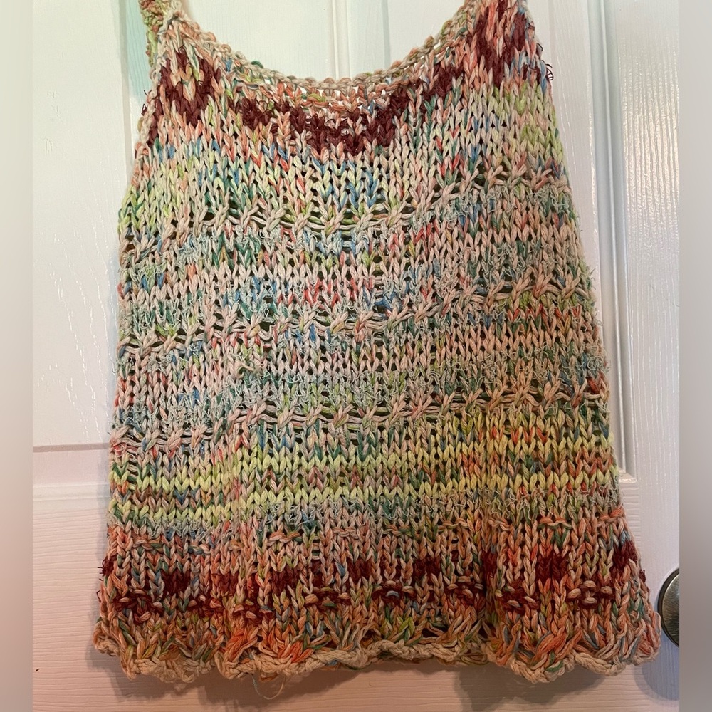 NWT Free People Palmetto Sweater Open Stitch  tank in Candied Dream - Picture 3 of 9